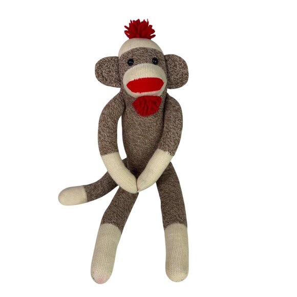 Ozark Mountain Kids Other - Ozark Mountain Kids Sock Monkey Plush Brown & Cream 20 Inches Stuffed Animal VTG